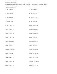 Difference of squares factoring worksheet